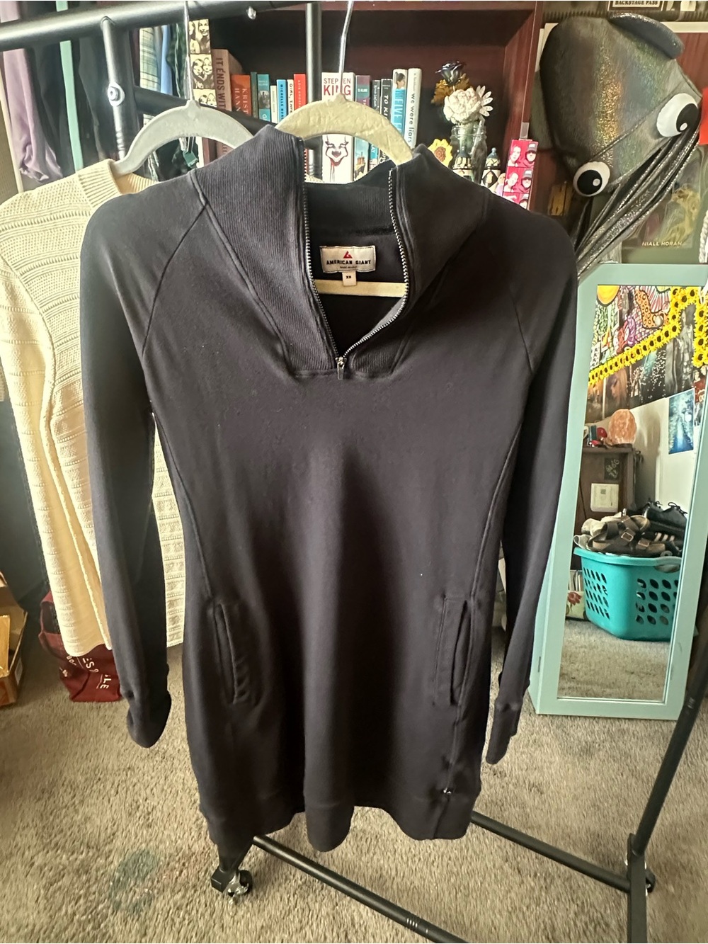 American Giant Women’s Black Quarter-Zip Dress